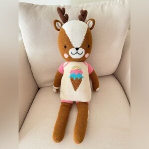 Cuddle + Kind large willow the deer stuffed animal knit ice cream toddler girl